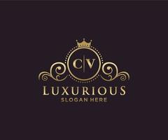 eerste CV brief Koninklijk luxe logo sjabloon in vector kunst voor restaurant, royalty, boetiek, cafe, hotel, heraldisch, sieraden, mode en andere vector illustratie.