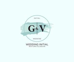 eerste gv brief schoonheid vector eerste logo, handschrift logo van eerste handtekening, bruiloft, mode, juwelen, boetiek, bloemen en botanisch met creatief sjabloon voor ieder bedrijf of bedrijf.