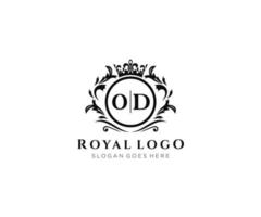 eerste od brief luxueus merk logo sjabloon, voor restaurant, royalty, boetiek, cafe, hotel, heraldisch, sieraden, mode en andere vector illustratie.