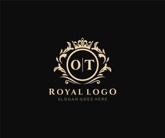 eerste ot brief luxueus merk logo sjabloon, voor restaurant, royalty, boetiek, cafe, hotel, heraldisch, sieraden, mode en andere vector illustratie.