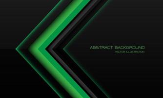 abstracte groene metalen pijlrichting op zwart met lege ruimte ontwerp moderne futuristische technologie achtergrond vectorillustratie. vector