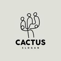 cactus logo, woestijn groen fabriek vector, gemakkelijk ontwerp elegant lijn stijl, icoon illustratie symbool vector