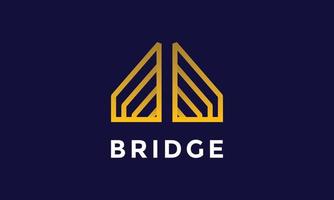 logo vector brug minimalistische concept symbool verbinding samenwerken communicatie bouw gebouw