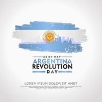 Argentinië revolutie dag groet kaart sjabloon. vector