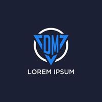 dm monogram logo met driehoek vorm en cirkel ontwerp elementen vector