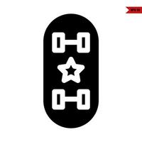 skateboard glyph icoon vector