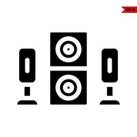 audio spreker muziek- glyph icoon vector