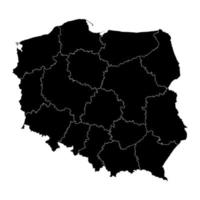 Polen kaart met provincies. vector illustratie.