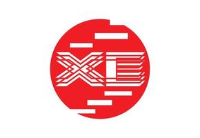 xe brief logo en icoon ontwerp sjabloon vector