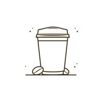 heet koffie met zaden vector illustratie. gelukkig ontbijt. koffie winkel. koffie mascotte logo. vlak tekenfilm stijl geschikt voor web landen bladzijde, banier, folder, sticker, behang, kaarten, achtergrond