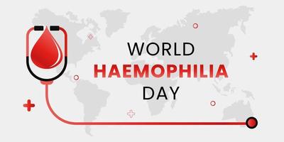 wereld hemofilie dag Aan april 17. hemofilie bewustzijn dag. Gezondheid bewustzijn vector sjabloon voor banier, kaart, poster, achtergrond.