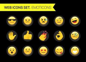 trendy iconen vector clipart. emoticons