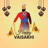 vectorillustratie van de gelukkige achtergrond van het vaisakhi Indische festival vector