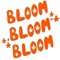 bloeien citaat. bloeien woord met bloemen.vector hand- trek belettering. vector