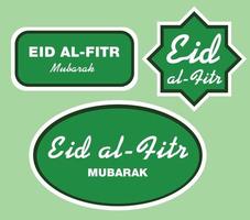 eid al-fitr themed stickers vector