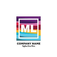 ml eerste logo met kleurrijk sjabloon vector