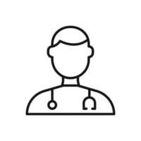 bewerkbare icoon van mannetje dokter, vector illustratie geïsoleerd Aan wit achtergrond. gebruik makend van voor presentatie, website of mobiel app