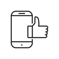 bewerkbare icoon van duimen omhoog Leuk vinden sociaal media, vector illustratie geïsoleerd Aan wit achtergrond. gebruik makend van voor presentatie, website of mobiel app
