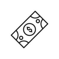 bewerkbare icoon van dollar bankbiljet, vector illustratie geïsoleerd Aan wit achtergrond. gebruik makend van voor presentatie, website of mobiel app