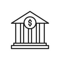 bewerkbare icoon van bank gebouw, vector illustratie geïsoleerd Aan wit achtergrond. gebruik makend van voor presentatie, website of mobiel app