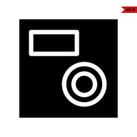 camera glyph-pictogram vector