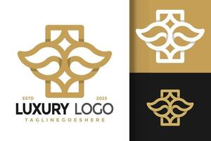 luxe schoonheid spa logo vector icoon illustratie