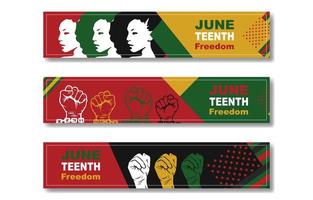 juni tiener vrijheid dag banner vector
