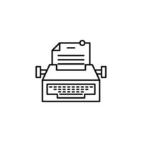 schrijfmachine, papier vector icoon