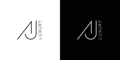 luxe en modern aj logo ontwerp vector