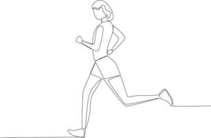 een vrouw is jogging in de park vector
