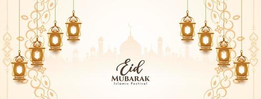 eid mubarak traditioneel festival Islamitisch banier ontwerp vector