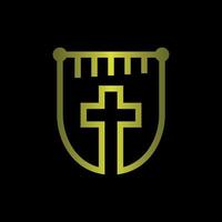 schild kruis kerk lijn gemakkelijk logo vector