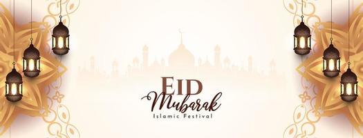 eid mubarak moslim cultureel festival groet banier ontwerp vector