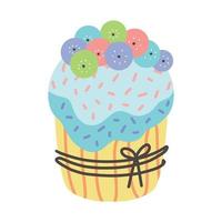 vakantie cupcake. paas of verjaardagstaart. vector