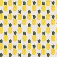 een naadloos patroon van ananas met groen bladeren Aan een licht achtergrond. vector