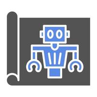 robot blauwdruk vector icoon stijl