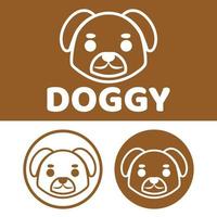 schattig kawaii hoofd hond puppy mascotte tekenfilm logo ontwerp icoon illustratie karakter vector kunst. voor elke categorie van bedrijf, bedrijf, merk Leuk vinden huisdier winkel, Product, label, team, insigne, etiket
