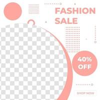 creatieve mode verkoop promo sociale media post sjabloonontwerp banner met roze kleurstijl. goed voor online zakelijke promotievector vector