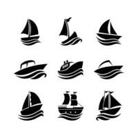 reeks van boot silhouet vector icoon