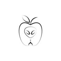 appel, groenten concept lijn vector icoon