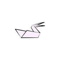 pelikaan gekleurde origami stijl vector icoon