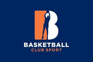 eerste brief b basketbal logo icoon. mand bal logotype symbool. vector