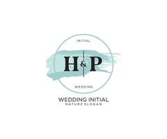 eerste hp brief schoonheid vector eerste logo, handschrift logo van eerste handtekening, bruiloft, mode, juwelen, boetiek, bloemen en botanisch met creatief sjabloon voor ieder bedrijf of bedrijf.