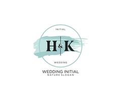 eerste hk brief schoonheid vector eerste logo, handschrift logo van eerste handtekening, bruiloft, mode, juwelen, boetiek, bloemen en botanisch met creatief sjabloon voor ieder bedrijf of bedrijf.