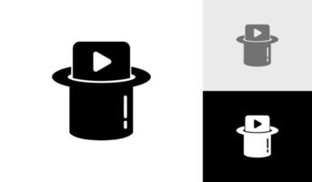 goochelaar hoed met Speel knop logo voor youtube kanaal vector