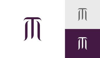 luxe brief tm of mt monogram logo ontwerp vector