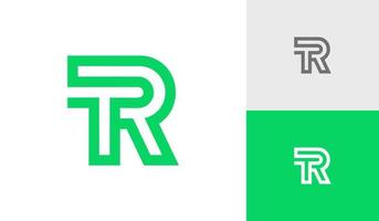 brief tr of rt monogram logo ontwerp vector