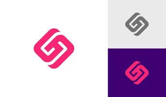 brief gs of sg abstract logo ontwerp vector