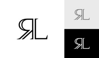 brief rl monogram logo ontwerp vector