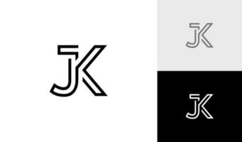 brief jk monogram logo ontwerp vector